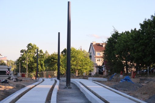 Budowa linii tramwajowej przy alei Sikorskiego (15 czerwca 2015) - przystanek Andersa © OlsztyńskieTramwaje.pl