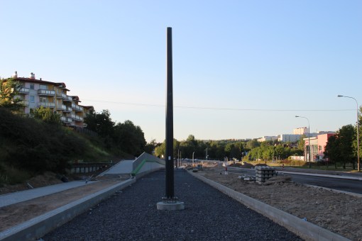 Budowa linii tramwajowej przy alei Sikorskiego (15 czerwca 2015)