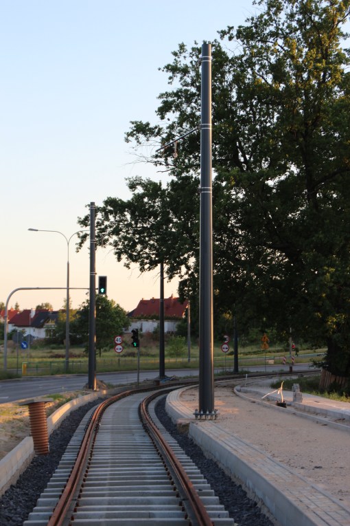 Budowa linii tramwajowej przy ulicy Tuwima (15 czerwca 2015)