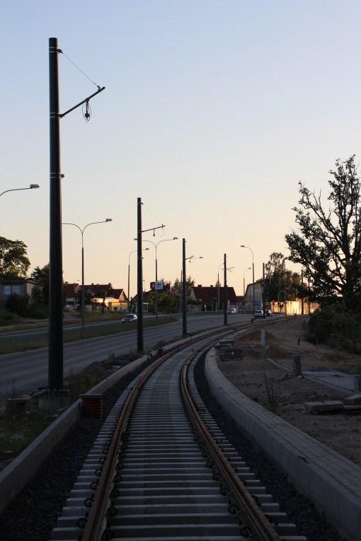 Budowa linii tramwajowej przy ulicy Tuwima (15 czerwca 2015)