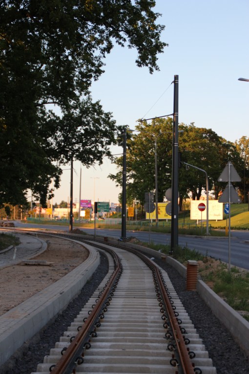 Budowa linii tramwajowej przy ulicy Tuwima (15 czerwca 2015)