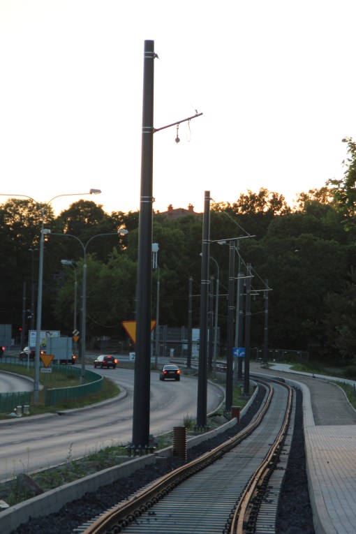 Budowa linii tramwajowej przy ulicy Tuwima (15 czerwca 2015)