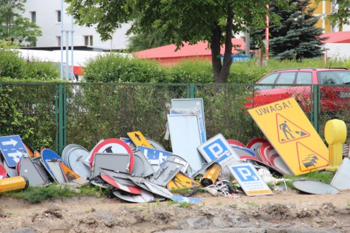 Budowa linii tramwajowej w ulicy Towarowej (18 czerwca 2015)