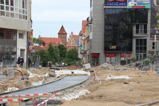 Budowa linii tramwajowej na placu Jana Pawła II (18 czerwca 2015)