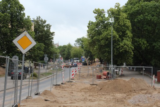 Budowa linii tramwajowej w ulicy Żołnierskiej (18 czerwca 2015)