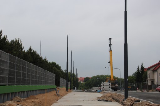 Budowa linii tramwajowej przy alei Sikorskiego (18 czerwca 2015)