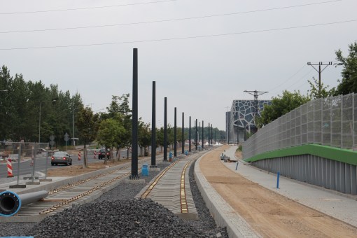 Budowa linii tramwajowej przy alei Sikorskiego (18 czerwca 2015)