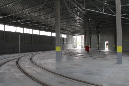 Hala postojowa zajezdni tramwajowej przy ulicy Towarowej (19 czerwca 2015)