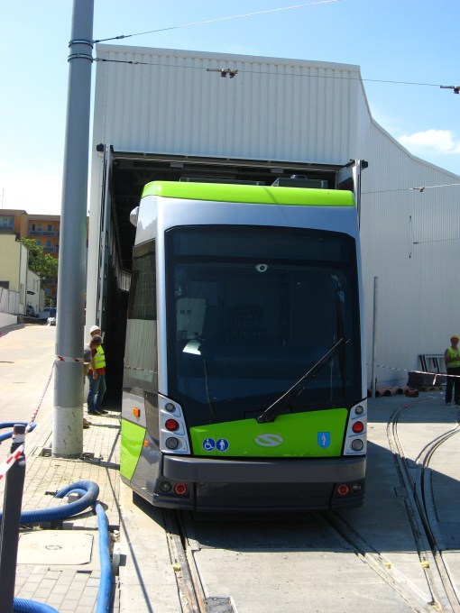 Solaris Tramino Olsztyn #3001 w zajezdni tramwajowej (12 czerwca 2015)