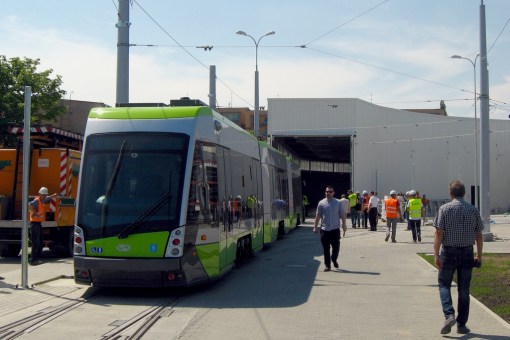 Solaris Tramino Olsztyn #3001 w zajezdni tramwajowej (12 czerwca 2015) Fot. Rafał Zadrożny