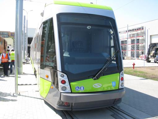 Solaris Tramino Olsztyn #3001 w zajezdni tramwajowej (12 czerwca 2015)