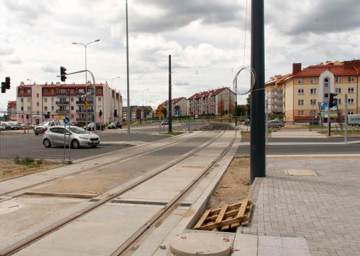 Budowa linii tramwajowej przy ulicy Witosa (12 lipca 2015) - skrzyżowanie z ulicami Janowicza i Laszki