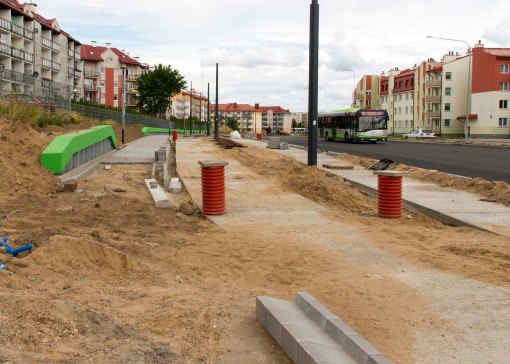 Budowa linii tramwajowej przy ulicy Witosa (12 lipca 2015) Fot. Paweł Bukowski