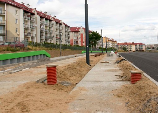 Budowa linii tramwajowej przy ulicy Witosa (12 lipca 2015)