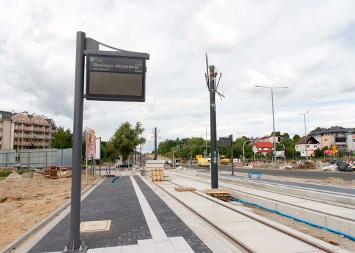 Budowa linii tramwajowej przy ulicy Płoskiego (12 lipca 2015) - przystanek Wilczyńskiego