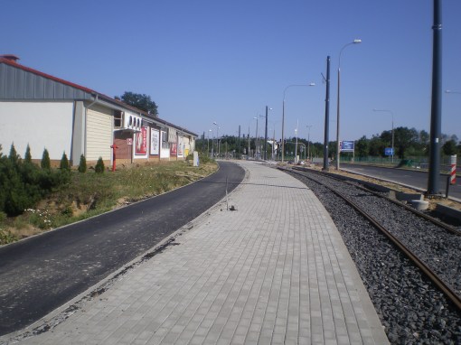 Budowa linii tramwajowej przy ulicy Tuwima (15 sierpnia 2015)