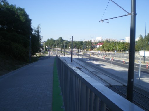 Budowa linii tramwajowej przy alei Sikorskiego (15 sierpnia 2015)