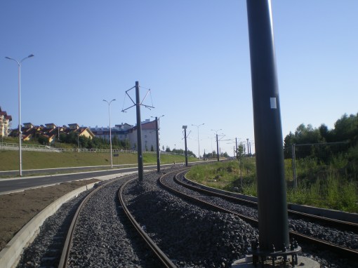 Budowa linii tramwajowej przy ulicy Płoskiego (15 sierpnia 2015)