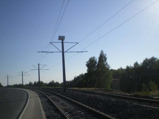 Budowa linii tramwajowej przy ulicy Płoskiego (15 sierpnia 2015)