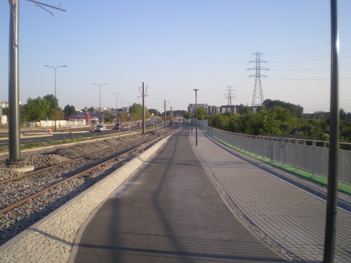 Budowa linii tramwajowej przy alei Sikorskiego (15 sierpnia 2015)