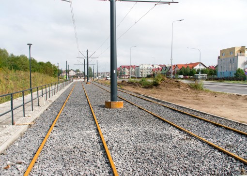 Budowa linii tramwajowej przy ulicy Witosa (16 września 2015)