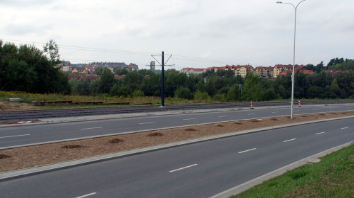 Budowa linii tramwajowej przy ulicy Płoskiego (16 września 2015)