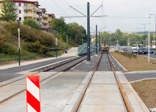 Budowa linii tramwajowej przy alei Sikorskiego (16 września 2015)