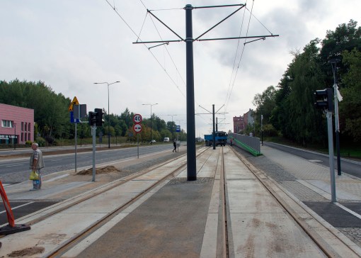 Budowa linii tramwajowej przy alei Sikorskiego (16 września 2015)