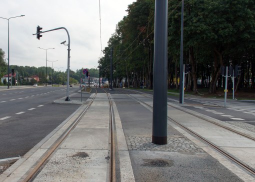 Budowa linii tramwajowej przy alei Sikorskiego (16 września 2015)