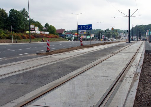 Budowa linii tramwajowej przy alei Sikorskiego (16 września 2015)