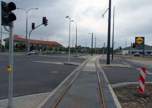 Budowa linii tramwajowej przy ulicy Tuwima (16 września 2015)