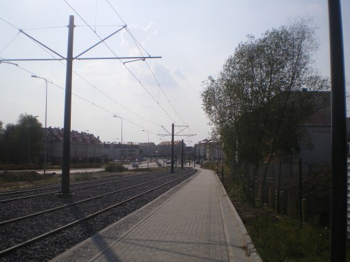 Budowa linii tramwajowej przy ulicy Witosa (1 września 2015)