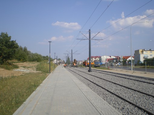 Budowa linii tramwajowej przy ulicy Witosa (1 września 2015)