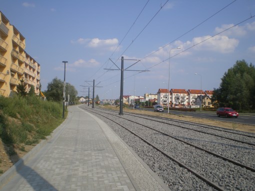 Budowa linii tramwajowej przy ulicy Witosa (1 września 2015)