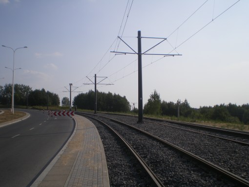 Budowa linii tramwajowej przy ulicy Płoskiego (1 września 2015)