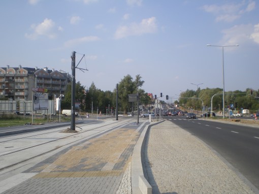 Budowa linii tramwajowej przy ulicy Płoskiego (1 września 2015) - przystanek Wilczyńskiego