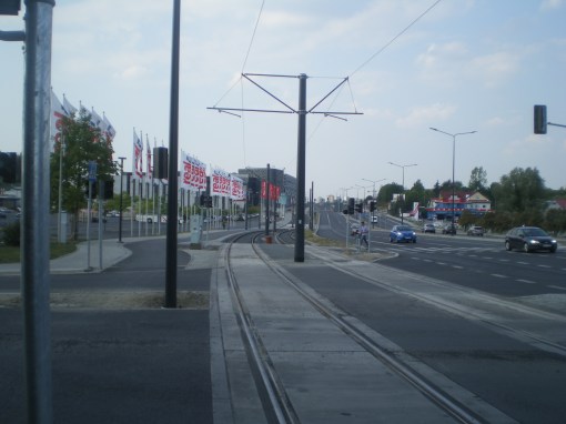 Budowa linii tramwajowej przy alei Sikorskiego (1 września 2015)