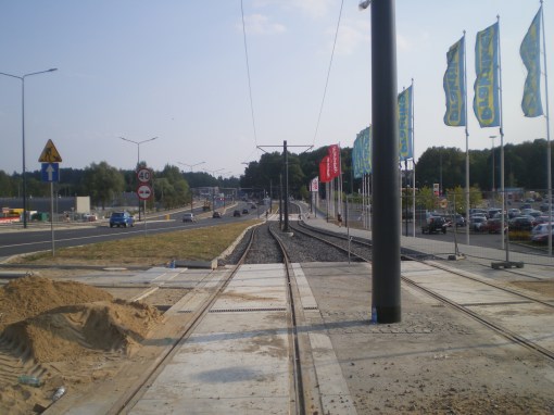 Budowa linii tramwajowej przy alei Sikorskiego (1 września 2015)