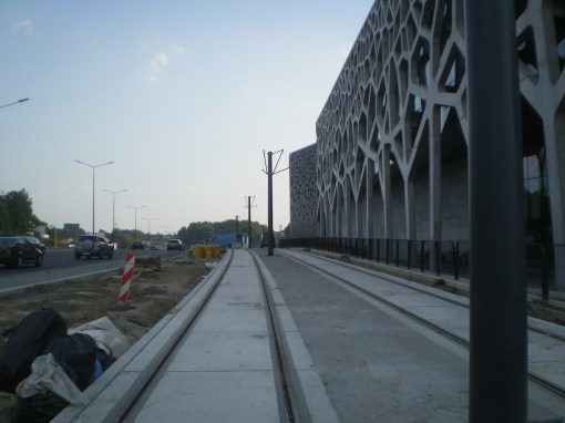 Budowa linii tramwajowej przy alei Sikorskiego (1 września 2015)