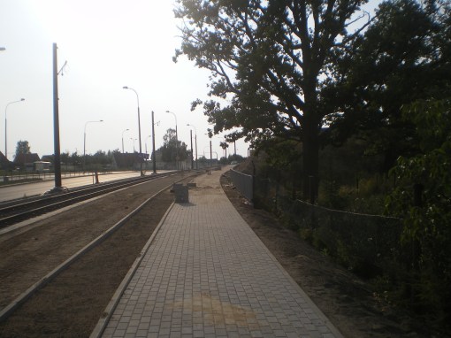 Budowa linii tramwajowej przy ulicy Tuwima (1 września 2015)
