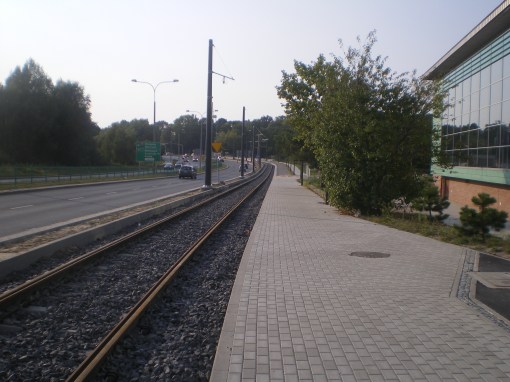 Budowa linii tramwajowej przy ulicy Tuwima (1 września 2015)