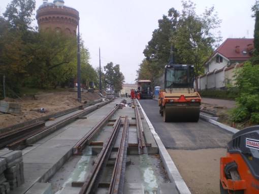 Budowa linii tramwajowej w ulicy Żołnierskiej (16 września 2015)