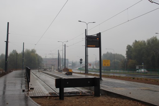 Budowa linii tramwajowej przy ulicy Tuwima (18 października 2015) - przystanek końcowy Uniwersytet-Prawocheńskiego
