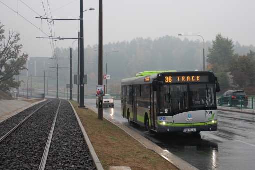 Budowa linii tramwajowej przy ulicy Tuwima (18 października 2015)