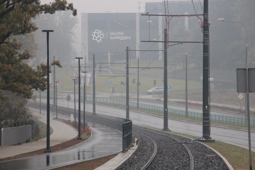 Budowa linii tramwajowej przy ulicy Tuwima (18 października 2015)