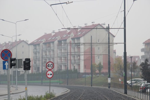 Budowa linii tramwajowej przy ulicy Witosa (18 października 2015)