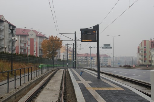 Budowa linii tramwajowej przy ulicy Witosa (18 października 2015) - przystanek Płoskiego