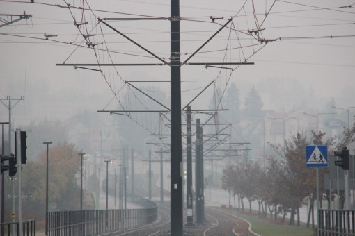 Budowa linii tramwajowej przy alei Sikorskiego (18 października 2015)