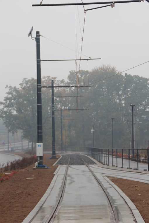 Budowa linii tramwajowej przy ulicy Tuwima (18 października 2015)
