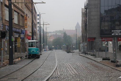 Budowa linii tramwajowej w ulicy 11 Listopada (18 października 2015)
